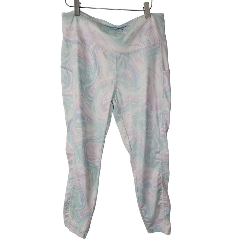 Tahari‎ Leggings Large Womens Ankle Length Multicolor Swirl Skinny Leg Mid Rise